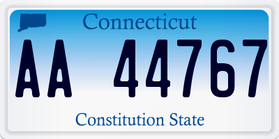 CT license plate AA44767