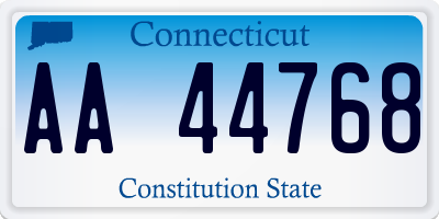 CT license plate AA44768