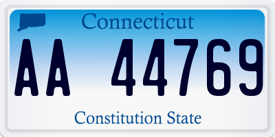 CT license plate AA44769