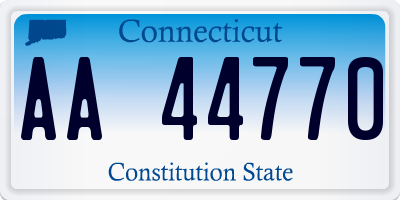 CT license plate AA44770