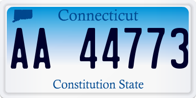 CT license plate AA44773