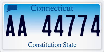 CT license plate AA44774