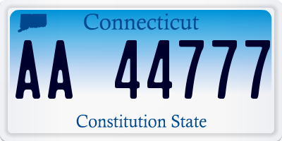 CT license plate AA44777