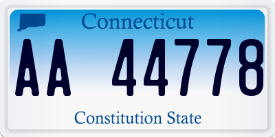 CT license plate AA44778