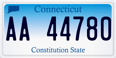 CT license plate AA44780