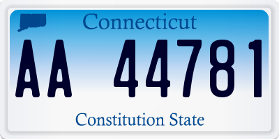 CT license plate AA44781