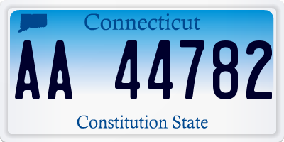 CT license plate AA44782