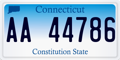 CT license plate AA44786