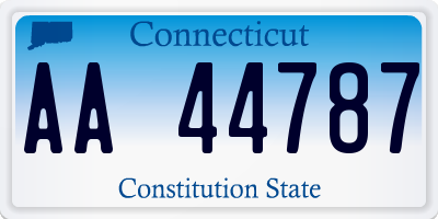 CT license plate AA44787