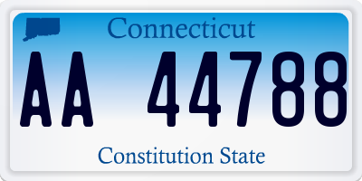 CT license plate AA44788