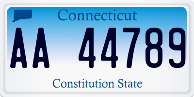 CT license plate AA44789