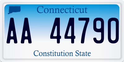 CT license plate AA44790