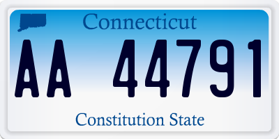 CT license plate AA44791