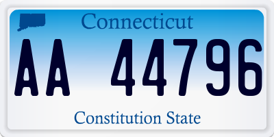 CT license plate AA44796