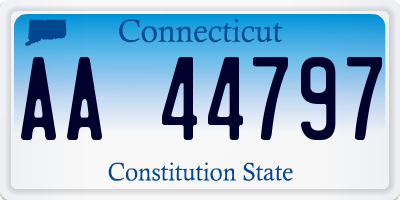 CT license plate AA44797