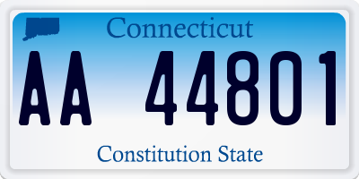 CT license plate AA44801