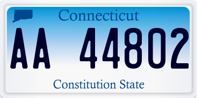 CT license plate AA44802