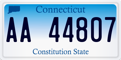 CT license plate AA44807