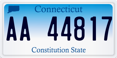 CT license plate AA44817