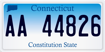 CT license plate AA44826