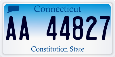 CT license plate AA44827