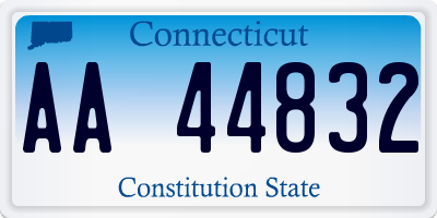 CT license plate AA44832