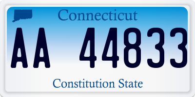 CT license plate AA44833