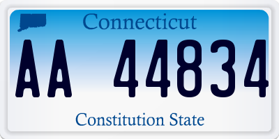 CT license plate AA44834