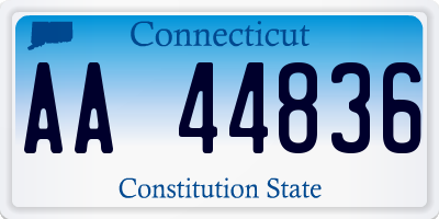 CT license plate AA44836