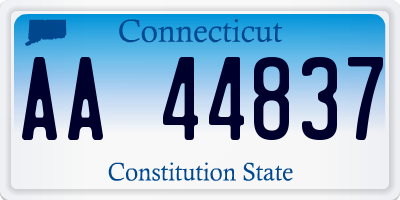 CT license plate AA44837