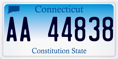 CT license plate AA44838