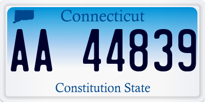 CT license plate AA44839