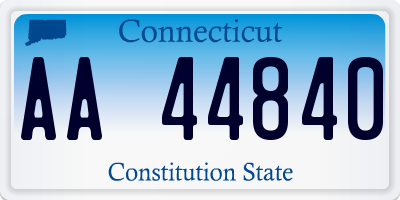 CT license plate AA44840