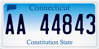 CT license plate AA44843