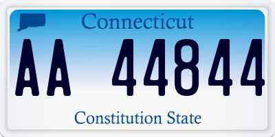 CT license plate AA44844