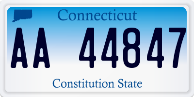 CT license plate AA44847