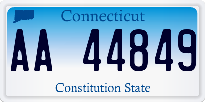 CT license plate AA44849