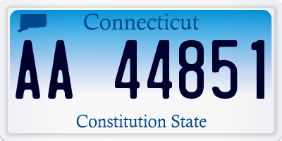 CT license plate AA44851