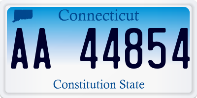 CT license plate AA44854