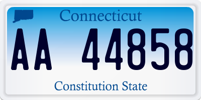 CT license plate AA44858