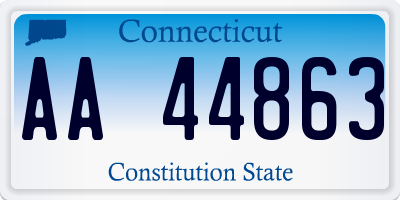 CT license plate AA44863