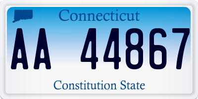 CT license plate AA44867