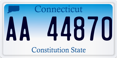 CT license plate AA44870