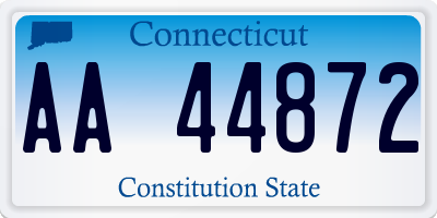 CT license plate AA44872