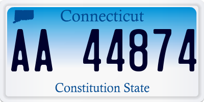 CT license plate AA44874