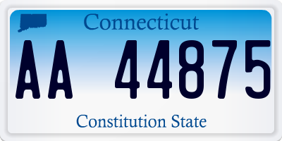 CT license plate AA44875