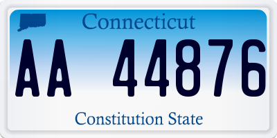 CT license plate AA44876