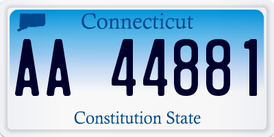 CT license plate AA44881