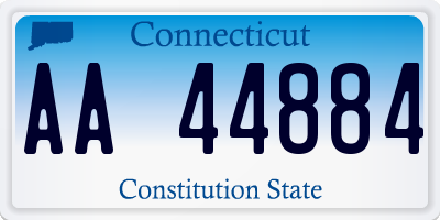 CT license plate AA44884