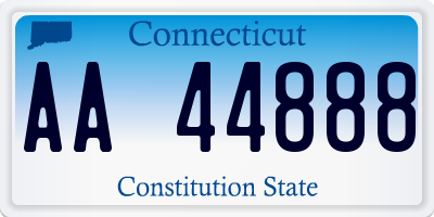 CT license plate AA44888